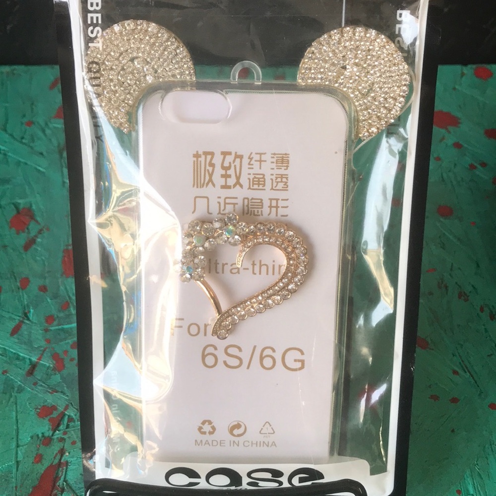 Clear Gold and bling iPhone 6s phone case